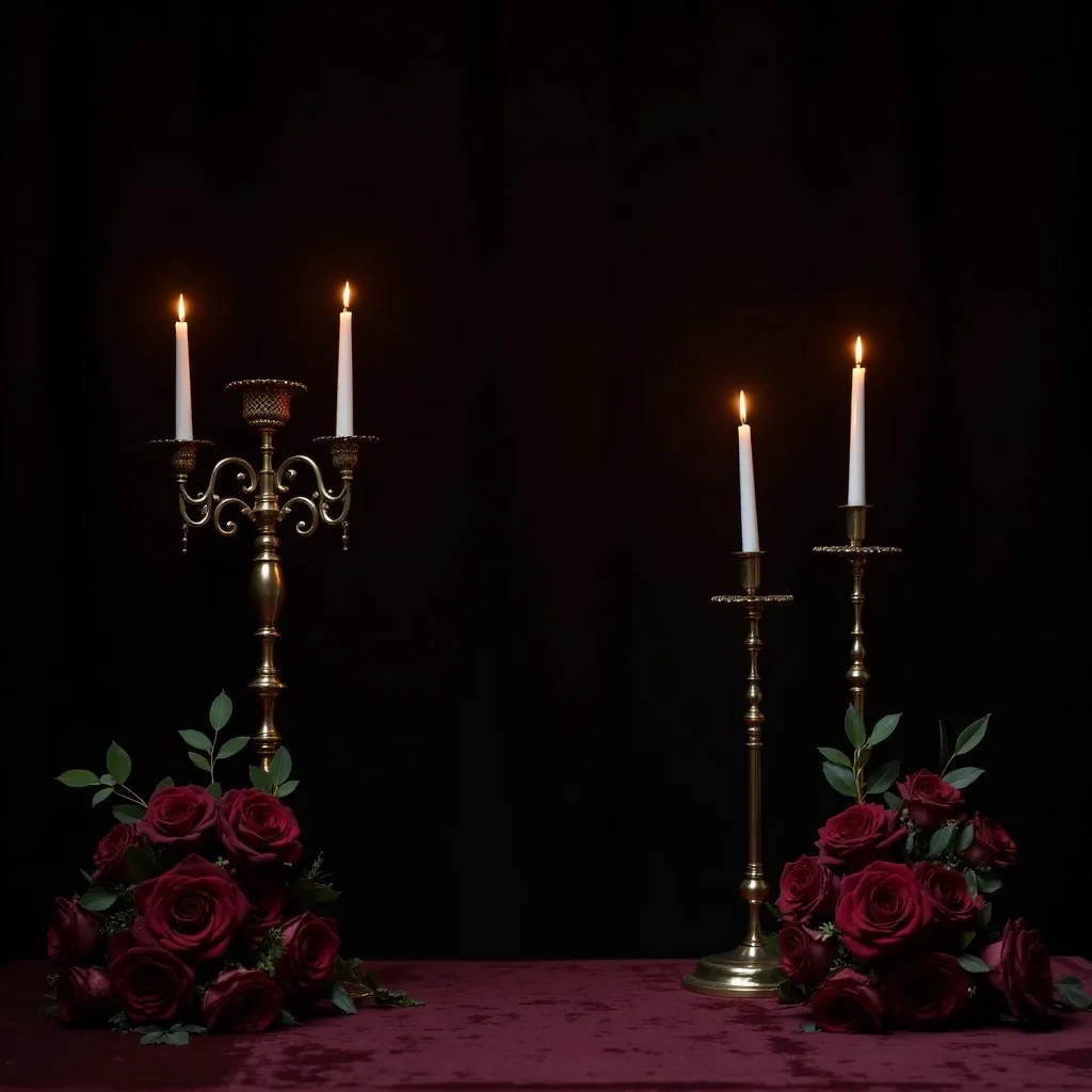 Concepto de Boda Gótica: Castillos, velas y rosas oscuras