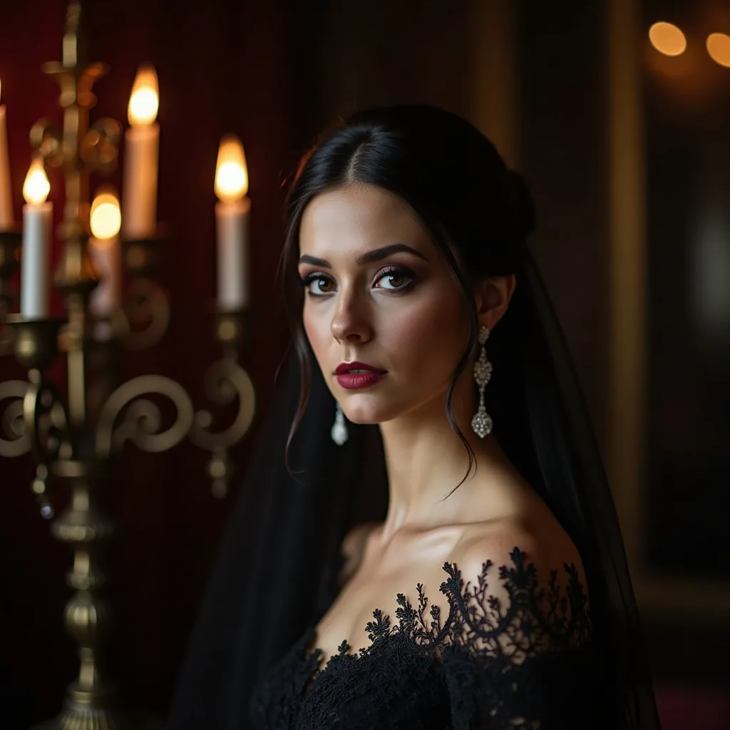 Concepto: La novia para una boda gótica (IA)