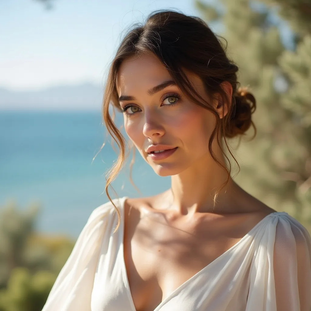 Concepto: La novia para una boda mediterránea (IA)