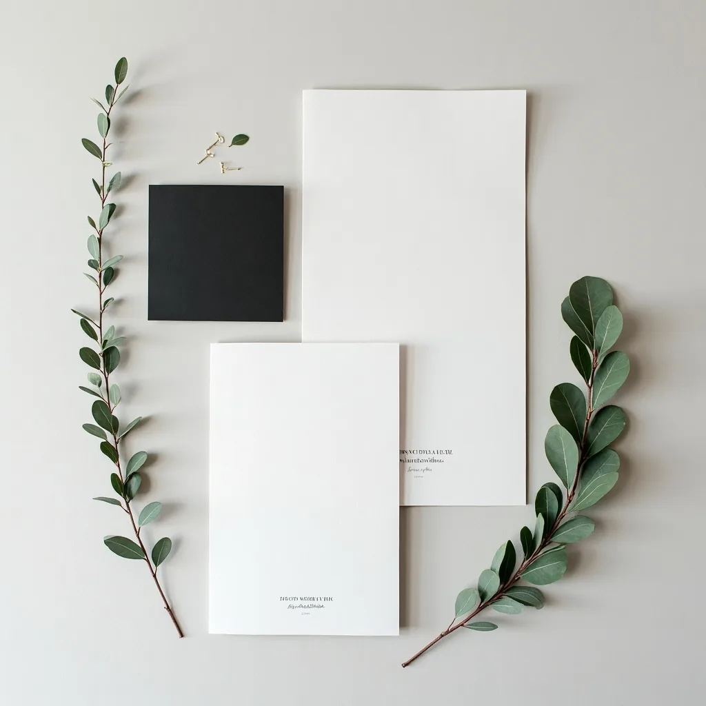 Concepto: La invitación para una boda minimalista (IA)